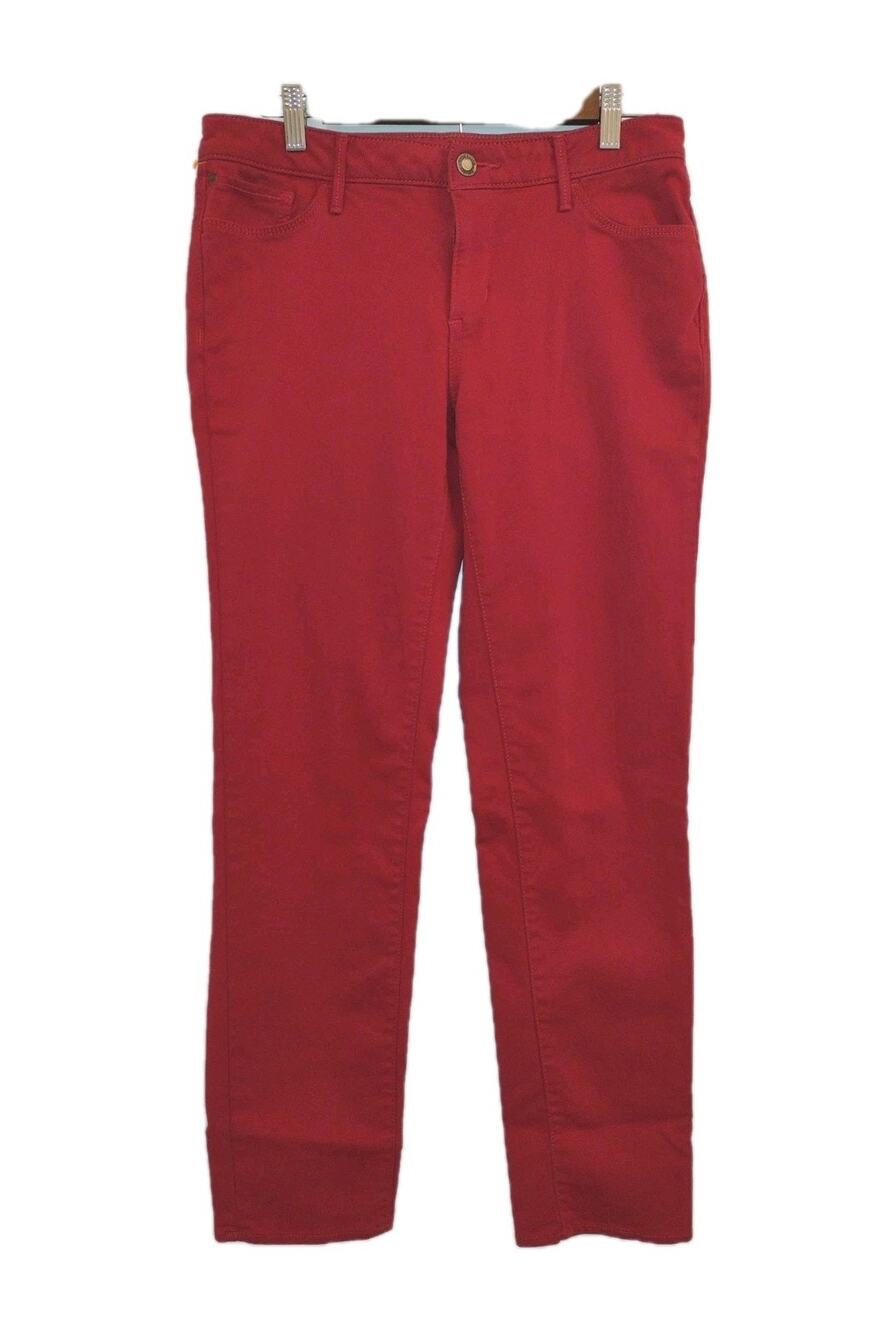 Eddie Bauer Pants Dark Red twill Curvy Slim Straight Womens 8 Y2K Preppy Boho